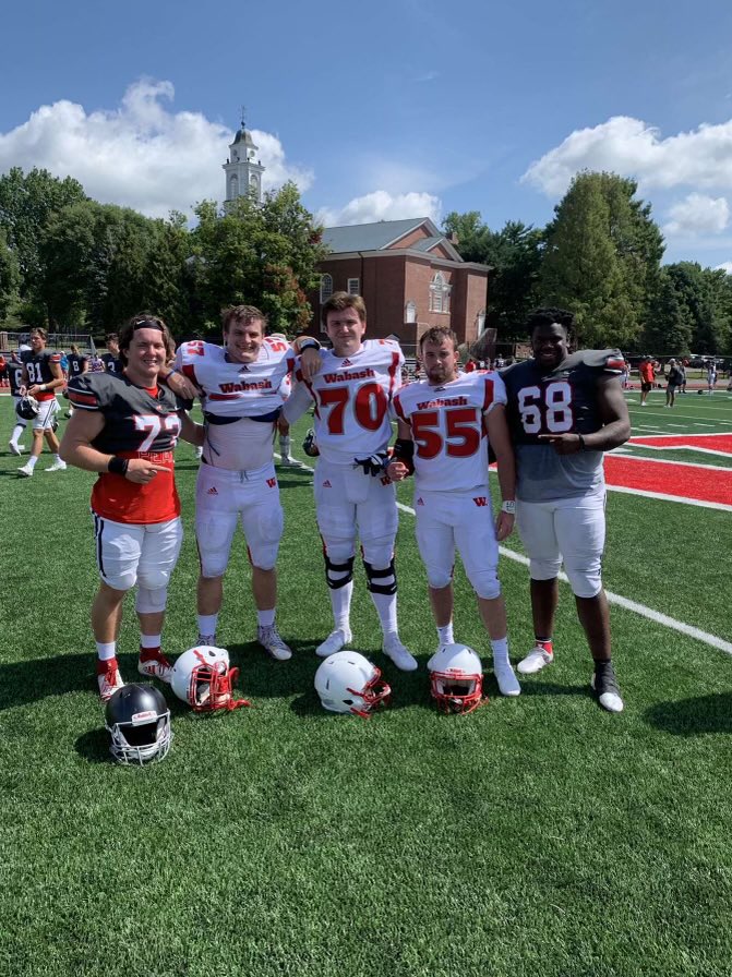 CPdogsfootball's tweet photo. Several CP Bulldogs took part in a morning scrimmage yesterday for Wabash and Illinois Wesleyan.  CPHS Classes  of ‘20 and ‘21 are represented.  
#BulldogPride https://t.co/ZzQGy9stze