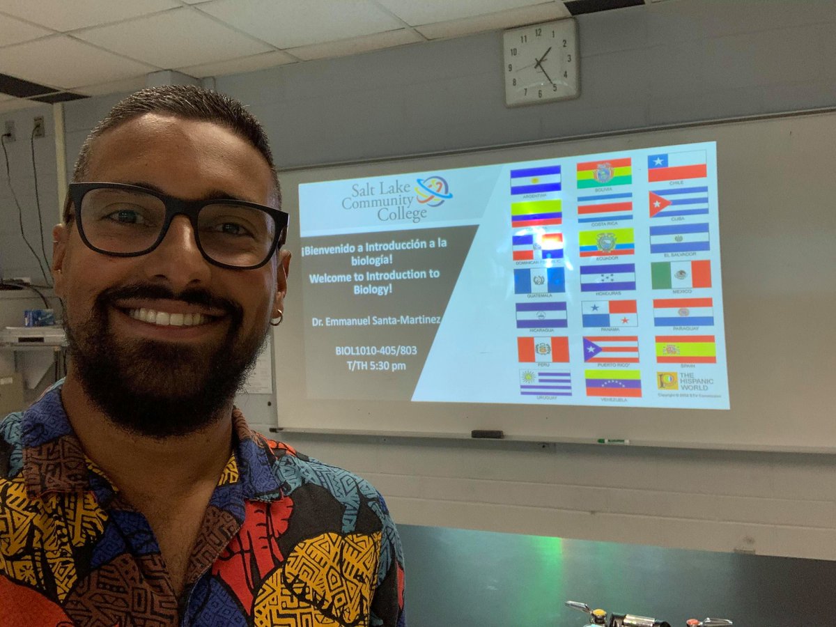 Today, we've made history! First lecture of the first ever Bilingual Introduction to Biology! I'm blessed to have this opportunity &amp; grateful for the people who helped me. This is what Equity &amp; Inclusion looks like!
#saltlakecc #LatinX 
<a href="/SaltLakeCC/">Salt Lake CC</a> @SLCCHuftalin <a href="/SLCC_Diversity/">SLCC Office of Diversity and Multicultural Affairs</a>