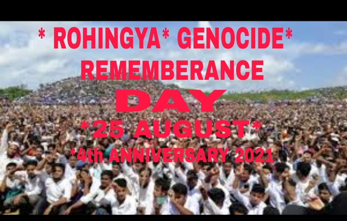 Roenamulhasan's tweet photo. Rohingya Genocide Remembrance Day 
This is 4th anniversary of Rohingya genocide.
We Rohingya never ever forget this day. We want our country freedom🇲🇲

#JoeBiden 
#RohingyaGenocideRemembranceDay 
#WhatsHappeningInMyanmar https://t.co/7KAMNkWjZp
