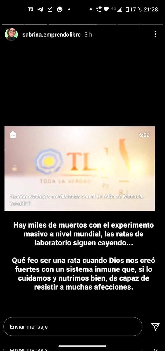 DonPiscolas's tweet photo. ¿Denunciemos? Ella se llama Sabrina. Argentina residente en #Chile, vende humo con criptomonedas y solo se encarga de difundir noticias falsas contra el #Covid19. Y la perla se enoja más encima. Si tienen IG, reportenla. POR FAVOR DIFUNDIR!! 
https://t.co/E6YcdGClJy https://t.co/ZmAA3Uldh8