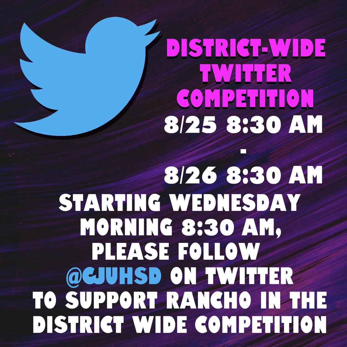 RANCHO! STARTING TOMORROW AT 8:30 AM MAKE SURE TO FOLLOW <a href="/CJUHSD/">Supt. Mat Holton</a> TO SUPPORT OUR SCHOOL FOR THE DISTRICT WIDE COMPETITION 📣