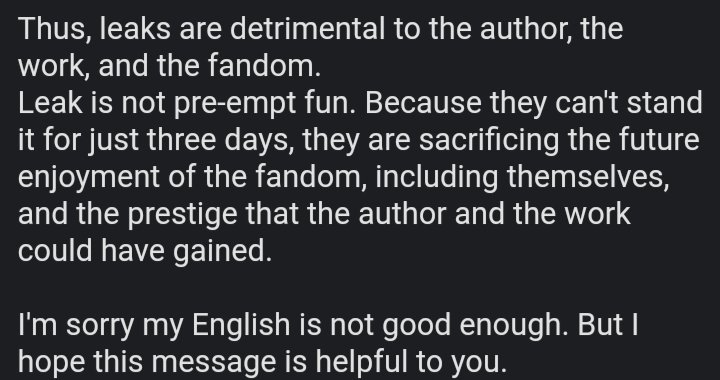 ceallachs_'s tweet photo. Someone sent this on my CC about how harmful the spread of manga leaks are that I felt like it deserved a post of its own. This not only applies to MHA but other series you may enjoy. Please RT and spread the word if you can. https://t.co/6cEoOT0Vg0