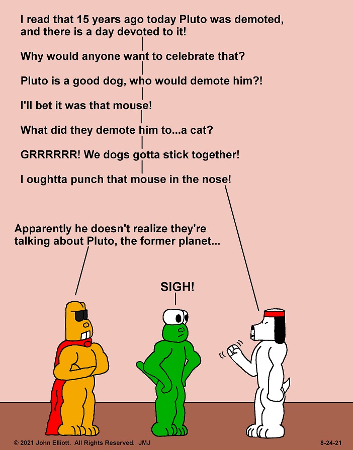 Hero_Hamster's tweet photo. Enjoy the latest installment of The Adventures of Zeke the Salamander!  Our next post will be Aug 31st! #Funnies #Comics #Humor #Pluto #Demoted #DwarfPlanet #PlanetNoMore https://t.co/brXwhq40yx