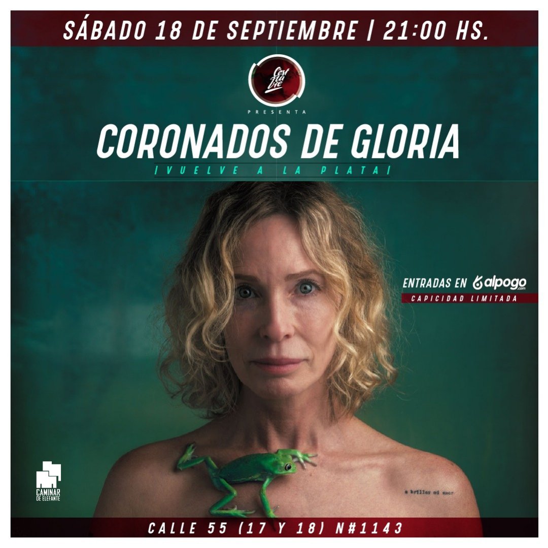 Vuelve <a href="/CoronadosDeGlo/">Coronados de Gloria</a> a La Plata!
18 de septiembre a las 21 hs en <a href="/CasaCestlavie/">C´Est La Vie</a> 
Entradas en: bit.ly/CoronadosEnLaP…