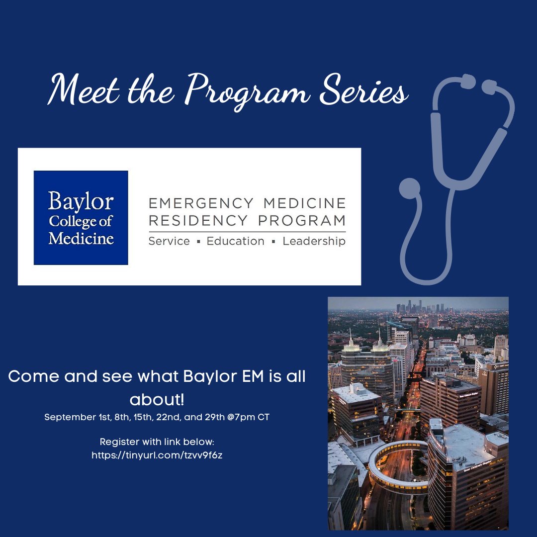 🌟Baylor College of Medicine EM is hosting info sessions all throughout the month of September! Come meet the amazing people at BCM and see what their program is all about 🌟 Sign-up link is in our bio #emergencymed #em #emergencymedicine #meded #MedStudentTwitter