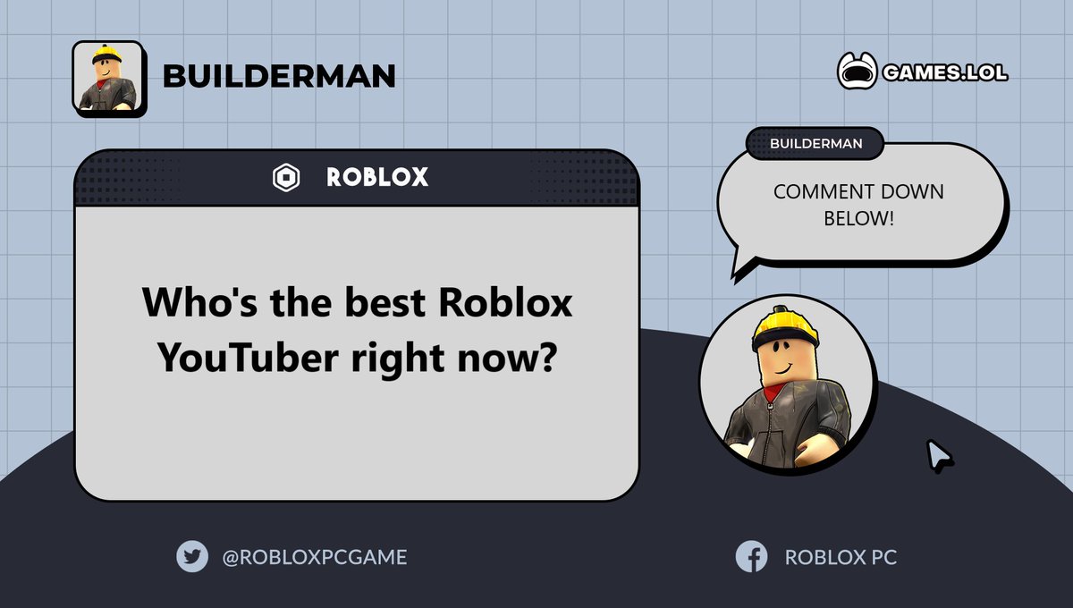 RobloxPCgame's tweet photo. I've been watching a lot of KreekCraft's video lately, so it's him for me.
https://t.co/81tduNiKis

#roblox #gameslol https://t.co/jpuPmkH9IB
