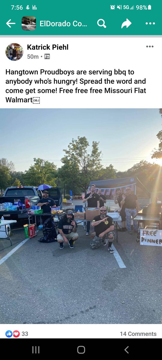 nicshtik's tweet photo. @Walmart allowing hate group the proud boys to set up in their parking lot in placerville @kcranews @CapRadioInsight @RandolWhite @adlerben @SammyCaiola https://t.co/Y7f5kkGL8E