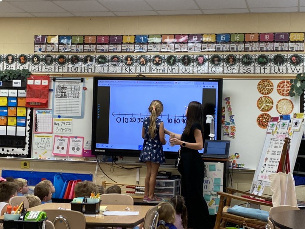 Kimberead's tweet photo. If you get the chance, visit Ms. Garrett’s first grade  classroom @ ILE amazing learning happening AND make sure to ask the students about subitizing @Ondie19 @scottlangford72 @kylecraighead85 @TEACH_Lawson @JDurbin2020 @jhesson83 https://t.co/GmxUAmTNZb