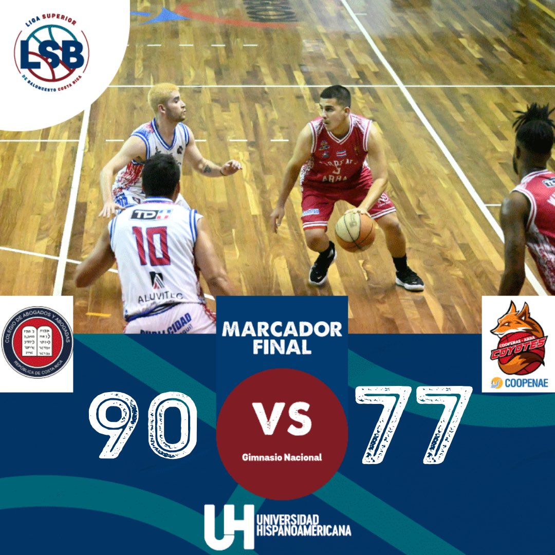 lsbcostarica's tweet photo. #LSB ⛹🏻| ¡Finalizó el juego! ⏱🏀
Colegio de Abogados 🆚 Coopenae ARBA
#LigaUHispanoamerica #SemifinalesLSB #BaloncestoCR #CostaRica #JuntosSomosMás https://t.co/bWKdHKtSQH