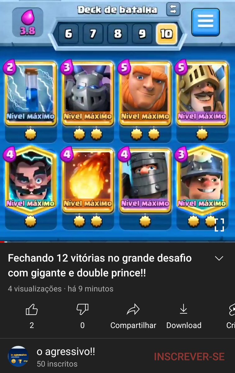 Novo vídeo de clash royale no canal... hehe boy
