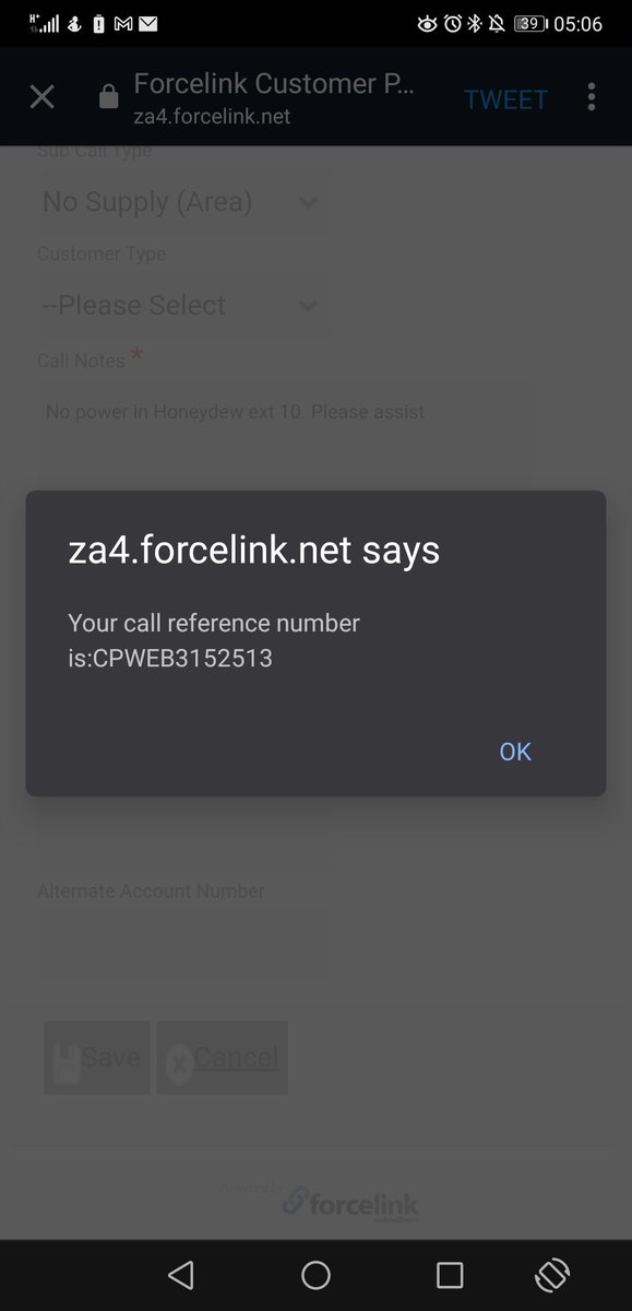 No power in Honeydew ext 10. Please assist.