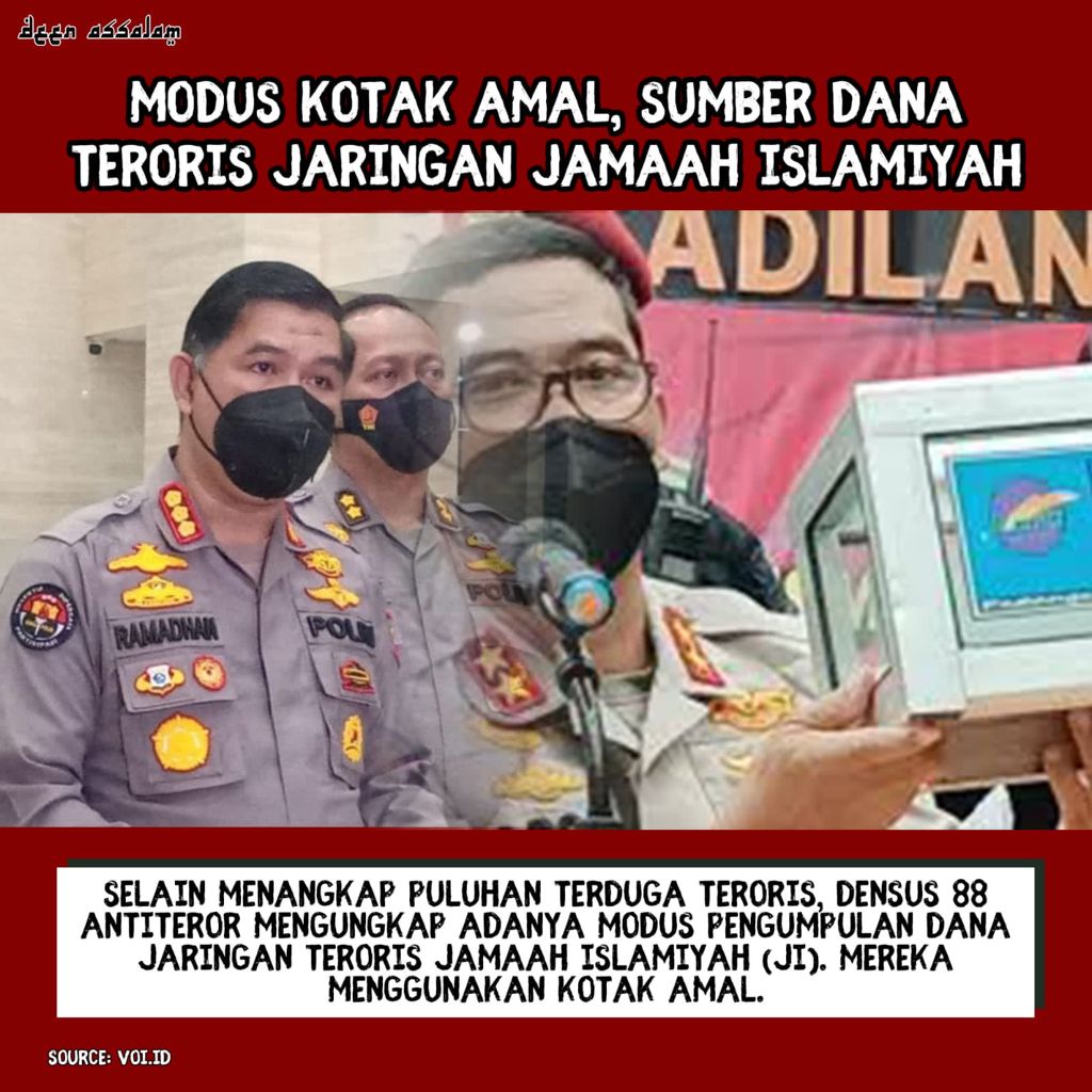 mbokgede's tweet photo. Banyak kotak amal tersebar di warung dan toko-toko pinggir jalan.  Densus 88 mengungkap adanya modus kotak amal untuk biayai terorisme. Mari selalu waspada
#AwasAdaJI
Bahaya terorisme https://t.co/ip0ZRrtfmx