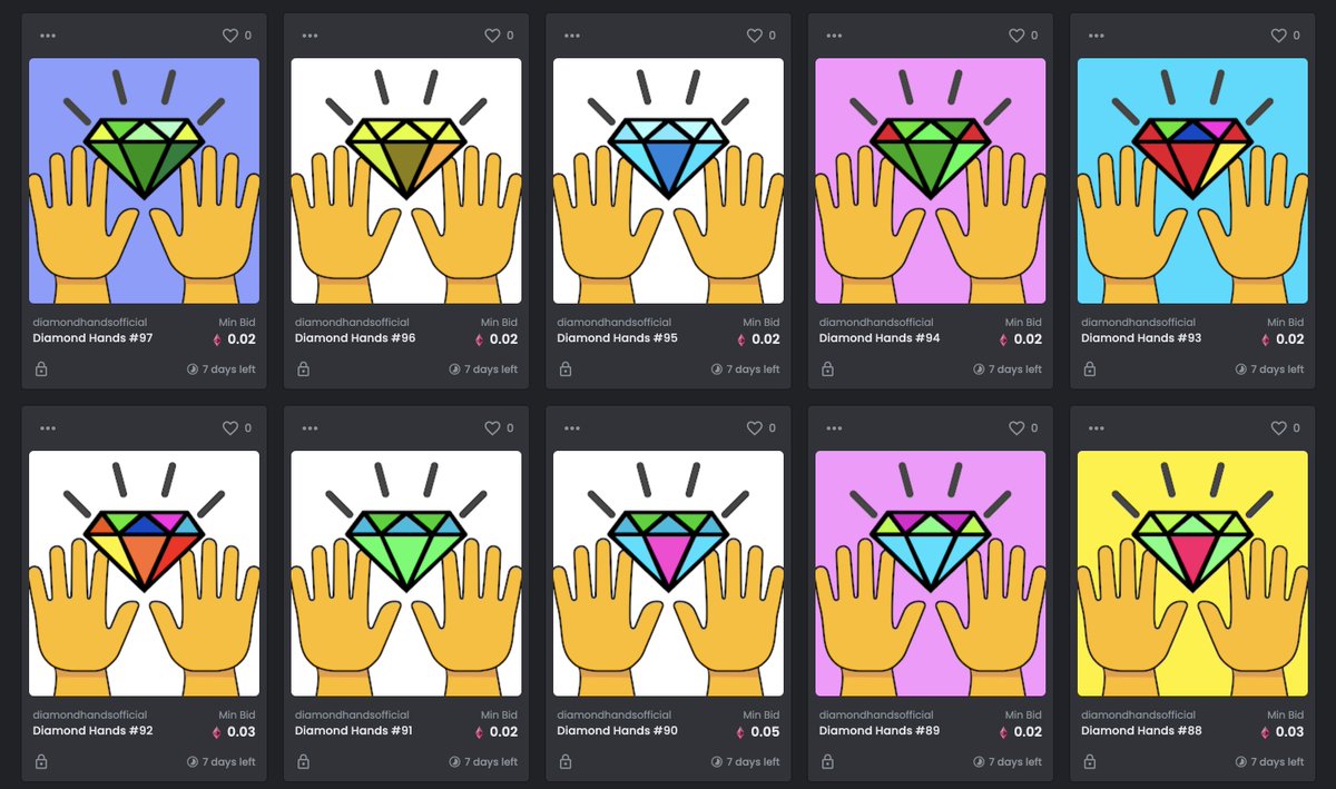 Diamondhands161's tweet photo. Diamond Hands  💎 🙌 Checklist : 
 
 ✅ Rarity (Only 100) 
 ✅ Authentic (Symbol for true HODLers) 
 ✅ Unique (1ETH hidden in the collection)

You actually have more than 1% chance of finding that hidden Ethereum right now! 

Our auction started today at: https://t.co/dmfq6axFZo https://t.co/eOVzptvtWm