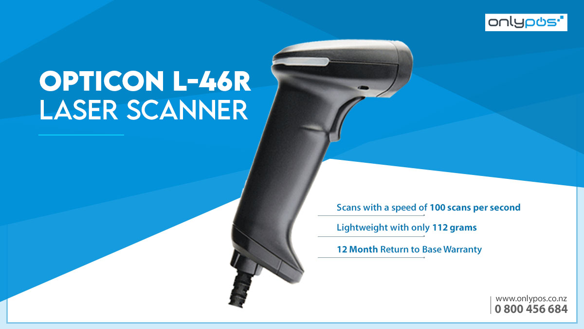 Opticon L-46R Laser Scanner Black /w Stand USB
✅L-46 is a fast hand scanner that comes with a beautiful stand.
✅The cables are interchangeable, making it easy to switch between USB or RS-232 interface. 

Order from OnlyPOS NZ.
onlypos.co.nz/opticon-l-46r-…

#pointofsale #possystem