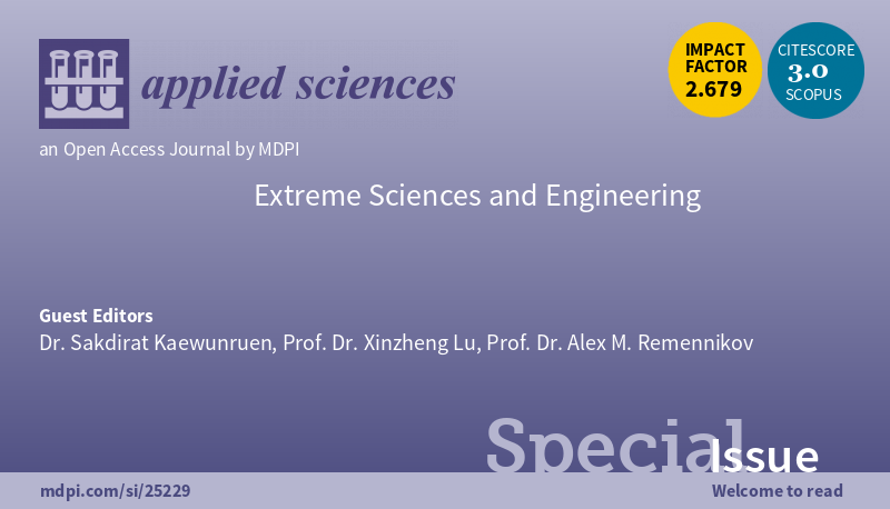 Applsci's tweet image. #HighlyCitedSpecialIssue Extreme Sciences and Engineering
mdpi.com/journal/applsc…
Guest Editors: Dr. Sakdirat Kaewunruen, Prof. Dr. @XinzhengLu and Prof. Dr. Alex Remennikov

#extremeconditions #hazards #resilience #reliability #mechanics #numericalmethods #mdpiapplsci