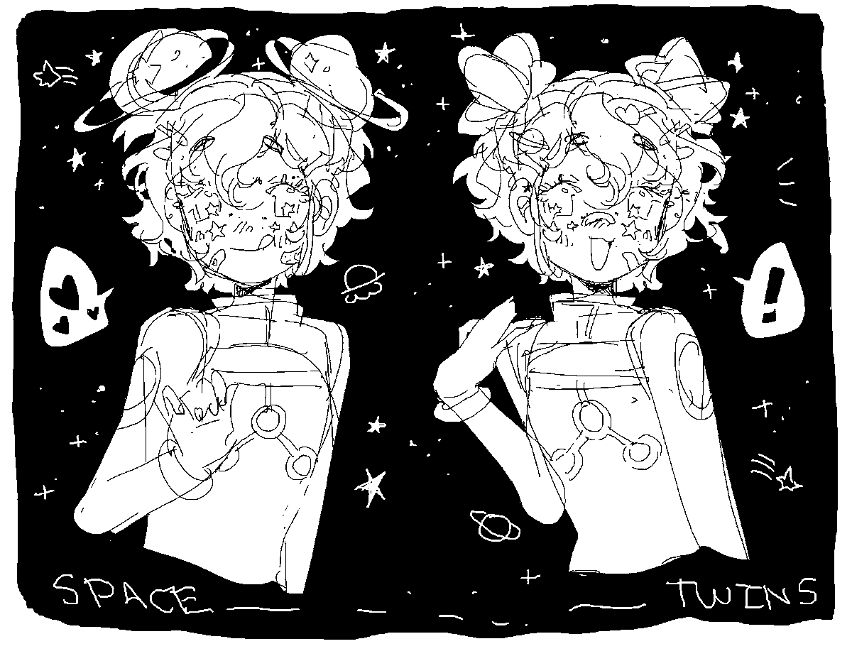 redrew these space twins from 2016!

#komunoc 