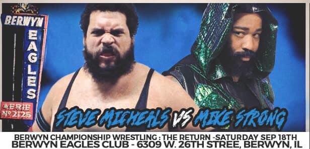 BerwynCW's tweet photo. Featuring BCW vets, both big, strong men want to make it known who’s at the top!
You do not want to miss out seeing @ChicagoBearHug vs @Mike21strong to show who’s the better wrestler!!!
#ChiTownBeatDown #OnlyTheStrongBelong
#BCWReturns https://t.co/icF8FXTaaX