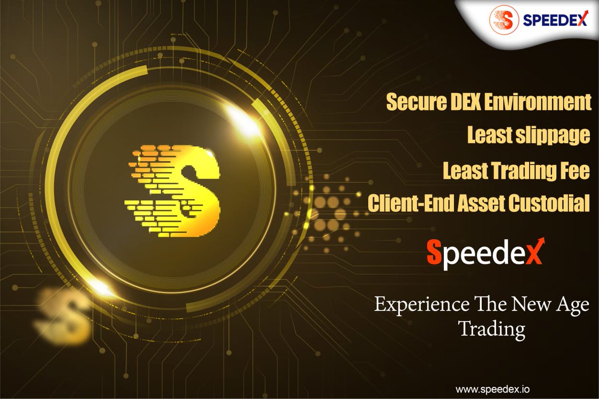 - Secure DEX Environment
- Least slippage
- Least Trading Fee
- Client-End Asset Custodial
 
Experience The New Age Trading

SpeedeX

#speedex #spdx #spdxtokens #blockchain #crypto #cryptocurrency #buyandsell #exchange #trading #TradersClub