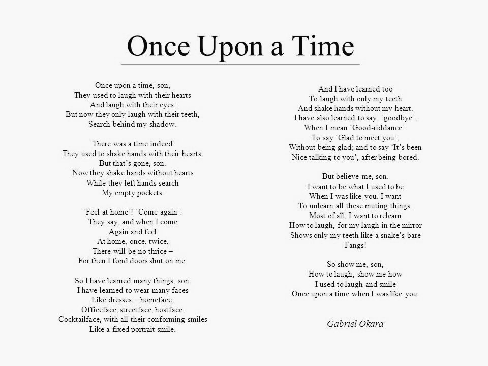 .ᴀᴍᴀɴᴅᴀ.☄️ ️ on Twitter "Once Upon a Time by Gabriel Okara.. One of