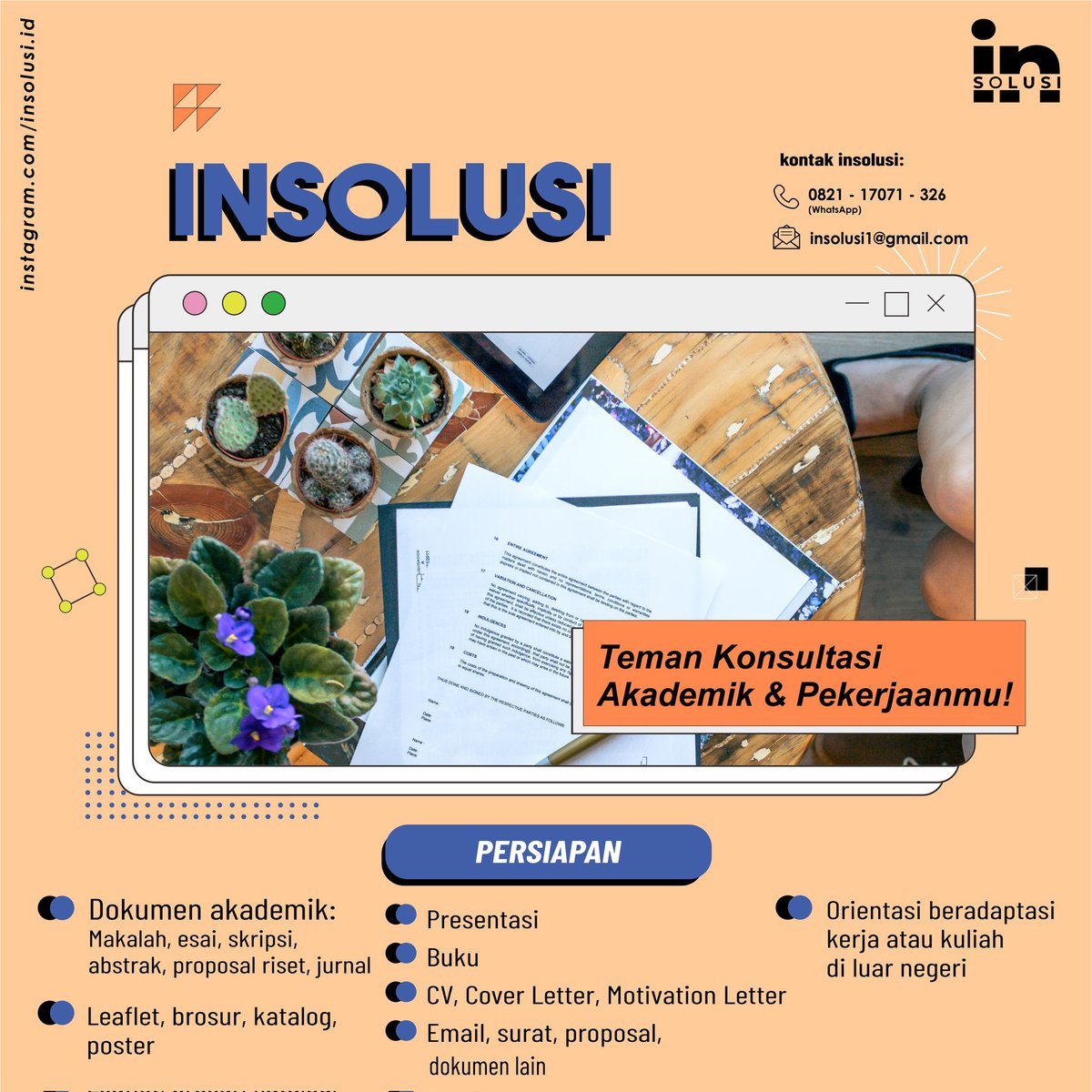 Halo, membuka jasa teman konsultasi akademik dan pekerjaanmu: koreksi, terjemah English, dan proofread CV, motivation letter, tugas kuliah, dan kantor. Simulasi interview juga bisa. Terima kasih! 😊 instagram.com/insolusi.id?ut… #jasaterjemah