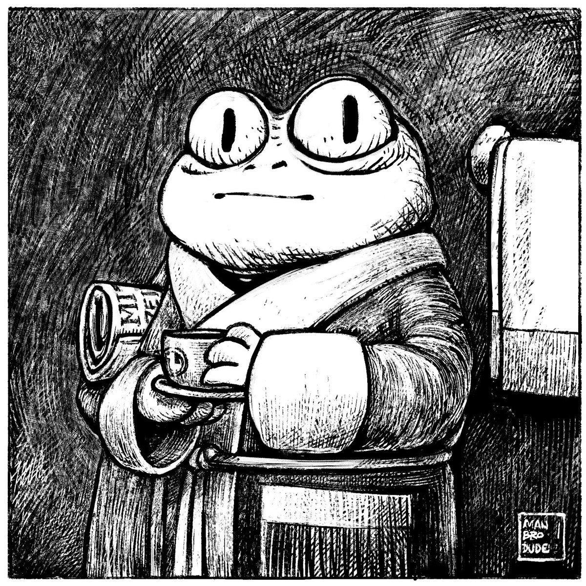 ManBroDude3's tweet photo. Mit großer Freude verkünde ich dass es heute Mittwoch ist 🛁 meine Damen und Herren
#drawing #frog #smalllebowksy #esistmittwochmeinekerle #strangefrog #zeichnung https://t.co/s7T46Oei1r