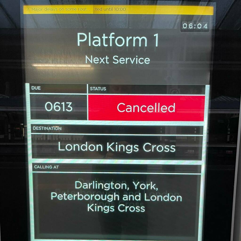 First train for work in 18 months and it’s cancelled. I’ve not missed this! instagr.am/p/CS_CxkQj8Sj/