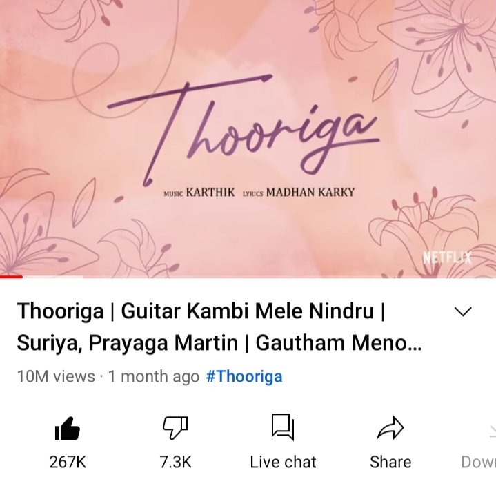 #Thooriga Lyrical Video Song Reached 10Million Views
@Suriya_offl

#Navarasaonnetflix
#GuitarKambiMeleNindru

@Netflix_INSouth

@menongautham 🎬
@singer_karthik 🎼
@madhankarky 📝
@pcsreeram 🎥

#JaiBhimOnPrime #EtharkumThunindhavan #VaadiVaasal

#ThoorigaFor10MillionViews