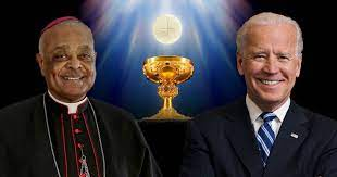 raylblake's tweet photo. If Wilton Gregory won't refuse Biden Holy Communion for his stance on abortion, will he now refuse him Holy Communion for his reckless disregard for world peace and the lives of Americans and Afghanis? https://t.co/rE23roAh07