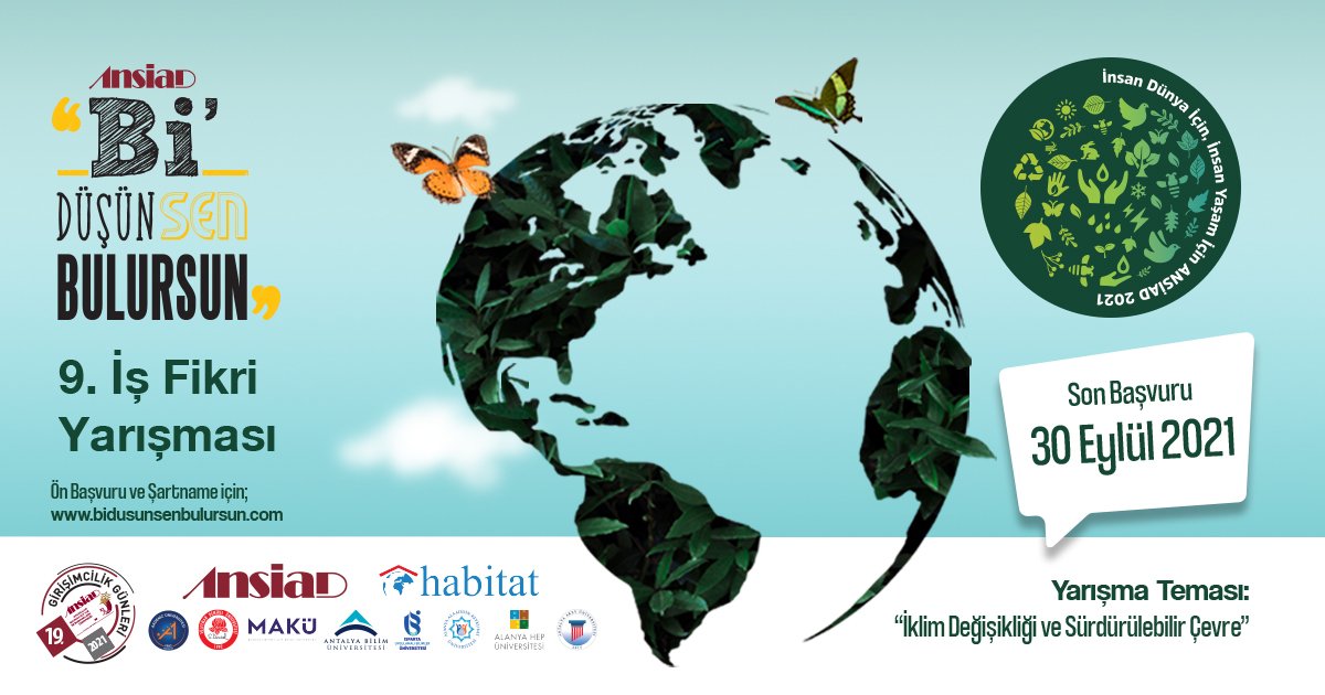 #AnsiadGirişimcilikGünleri 9. İş Fikri Yarışması için başvurular başladı! Tema İklim Değişikliği ve Sürdürülebilir Çevre! Yarışmaya başvur iş fikirlerini yatırımcılarla buluştur!

🎯Başvuru ve detaylı bilgi için; bidusunsenbulursun.com/?p=kayit