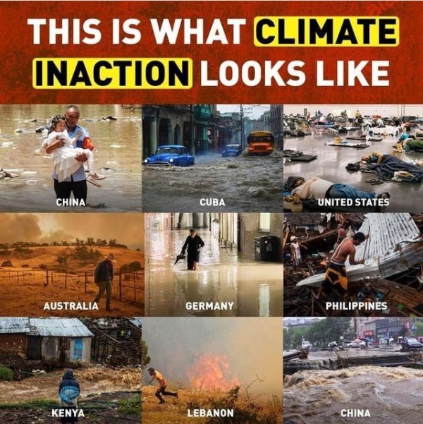 What climate inaction looks like when we fail to act and when our leaders continue holding more conferences which ends up with a million empty Promises. Climate change is expensive!
#ImpossibleRebellion

Courtesy:@WakioDorcas 

#TogetherForNature