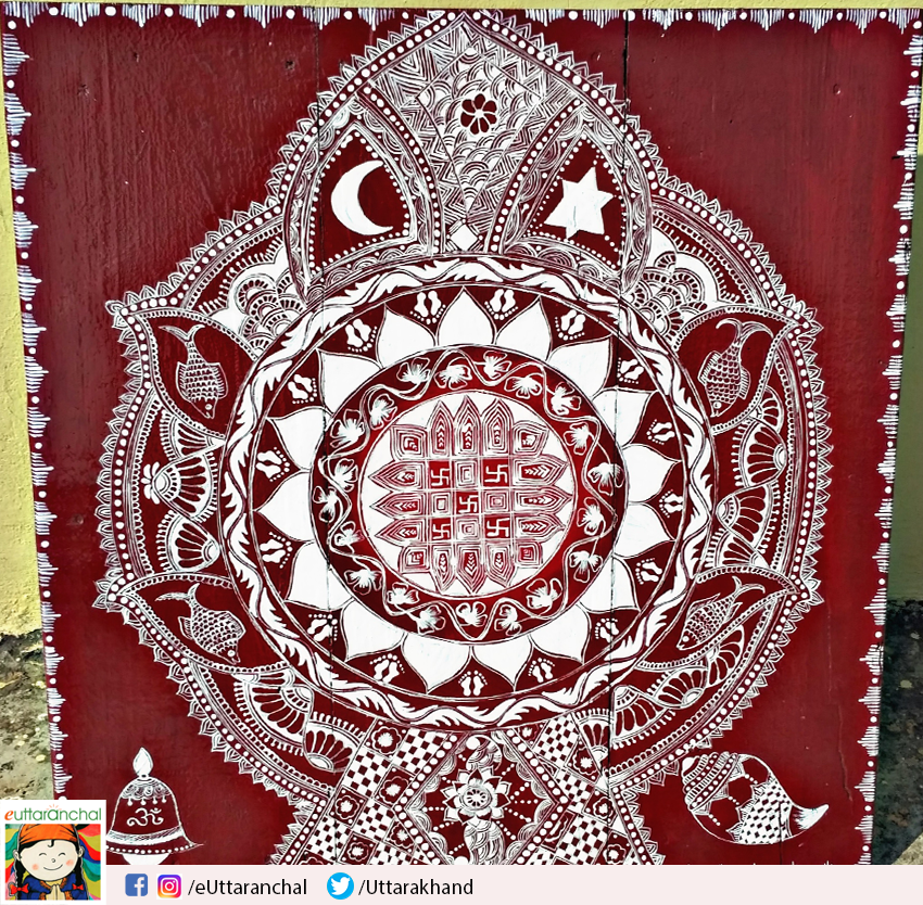 ऐपण❤️🤍
.
.
Artwork by: Garima Pandey 
.
#artlover #uttarkhand #aipanart #aipanartist #traditionalart #kumaon #creative #artofinstagram #pahadi #pahadithings