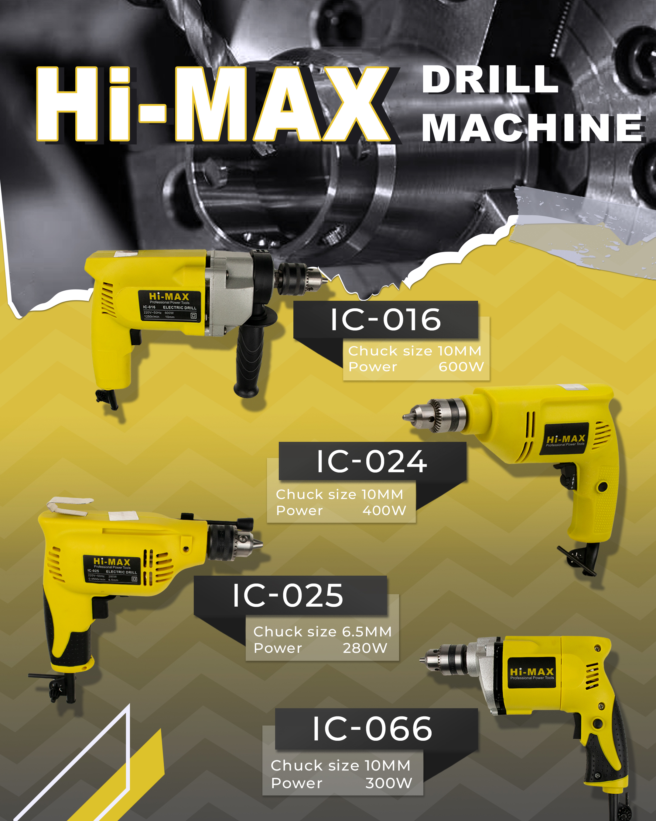 Hi max drill machine outlet