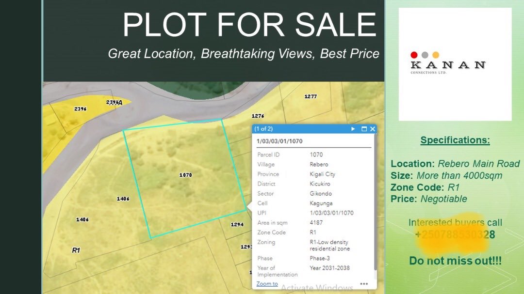 InganjiConstruc's tweet image. Good morning #RWoT,
We have a very nice plot for sale located in Rebero, adjacent to Rebero round-about. The land sits on Sqm 4000+ with superb view of the city. If interested, call us on 0788201010.
Thank you
