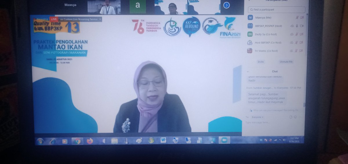 Addahsya2's tweet photo. Rabu (25/08/2021), Mawaddatus Sya'adah S.Pi, Luhkan Berau, Mengikuti Pelatihan Virtual  Pengolahan Mantao Ikan dan Seni Fotografi Makanan oleh @bbp3kp 
#GiatLuhkanSatminkalTegal 
#Berau
#Luhlapor
#penyuluhperikananhebat https://t.co/7Byy1Va29m