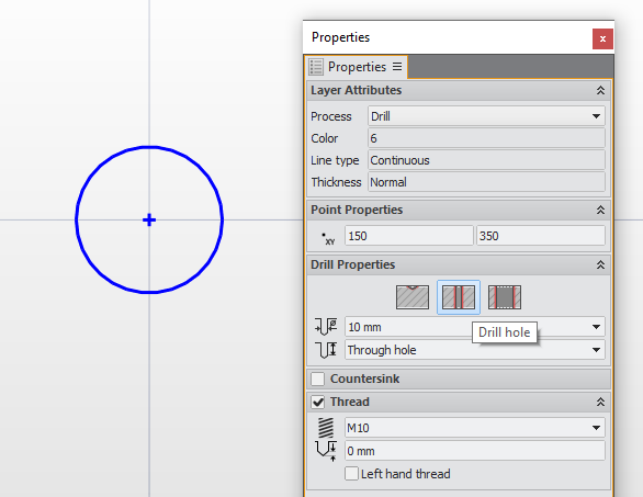 OmniWin 21.2 Feature Preview: New Drill Hole Function
 
Our completely reworked function for placing and configuring drill holes provides more flexibility for setting drill point types and properties.