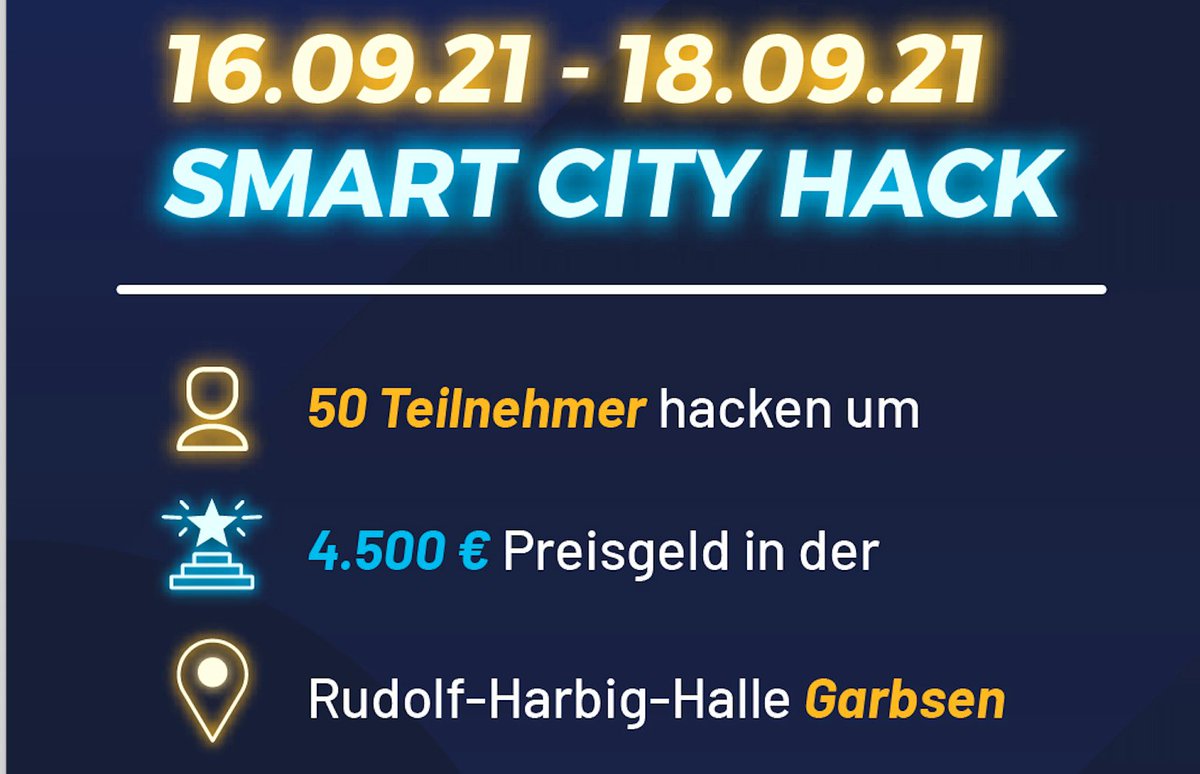 Macht mit beim #SmartCity Lift-Off! Hackathon &amp; entwickelt in Teams Geschäftsmodelle für eine lebenswerte Stadt 🚀
🔹 Keine Teilnahmegebühr
🔹 Inkl. T-Shirt &amp; Goodie-Bag
🔹 Preisgelder i.H.v. 4500€ 🤩
Anmeldung nur noch heute (25.8.) möglich! 👉 liftoff-hack.de #SocEnt