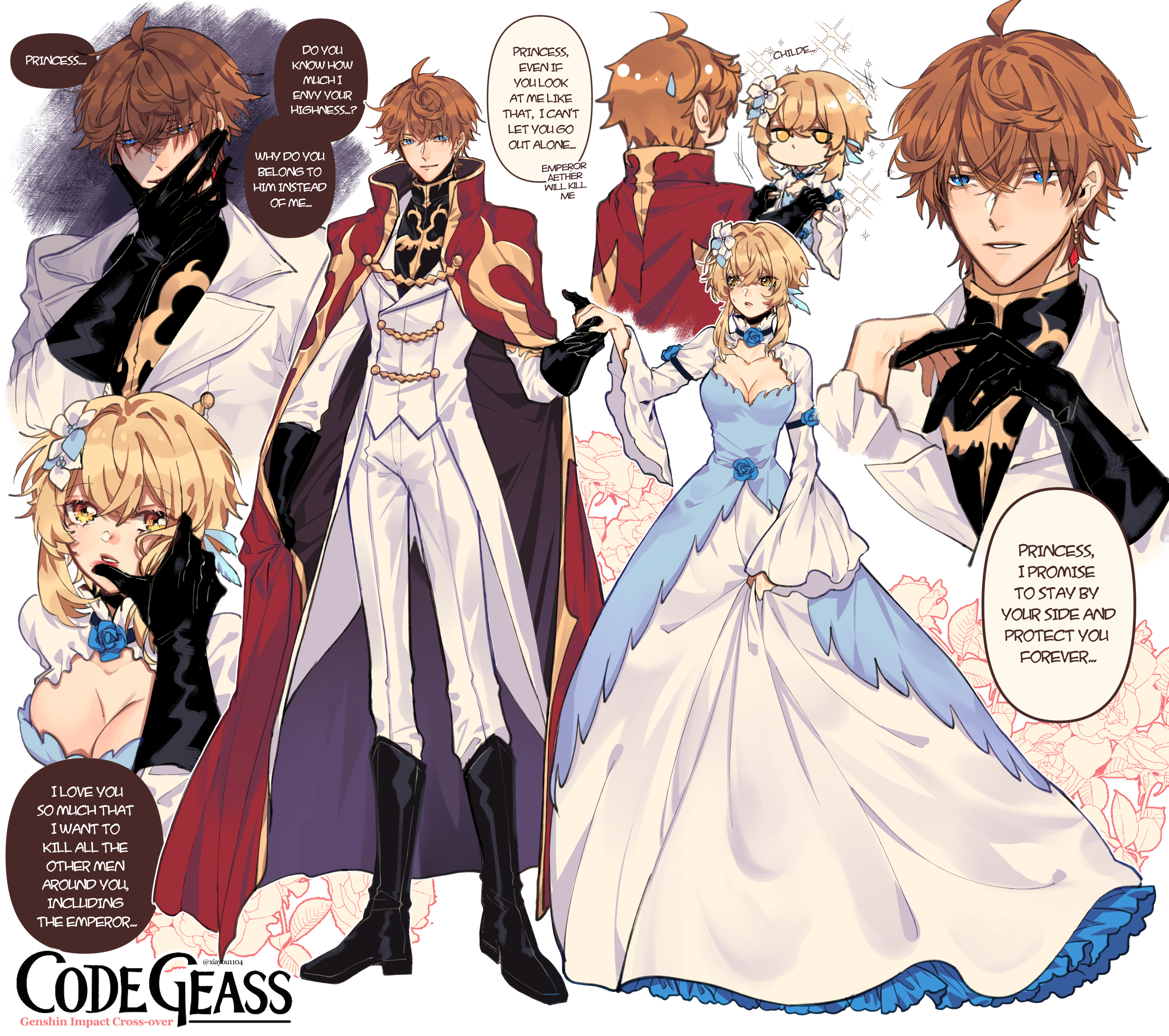 夏夏 Youyou Chilumi Code Geass Cross Over The Knight Obsessed With Love For His Princess Ooc Warning Knight Of Round Outfit Of Series Cg Is Really Genshinimpact 原神 Chilumi