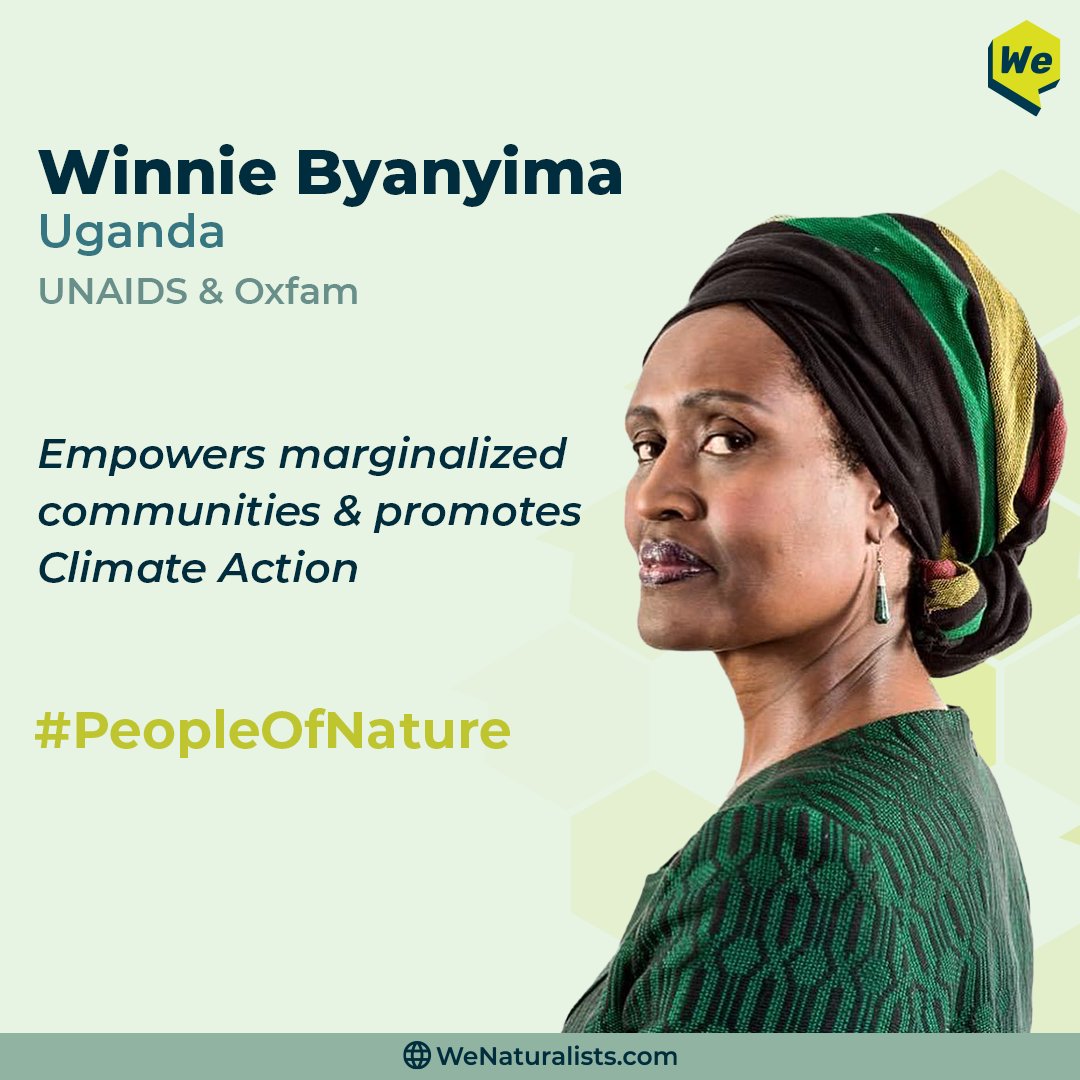 Ms. @Winnie_Byanyima co-founded the Global Gender & Climate Alliance. She proves that efforts put in by activists have a far-reaching impact on changing public policy & #ProtectingOurPlanet🌍

#WeNaturalists applauds the achievements of Winnie Byanyima.

#PeopleOfNature #endAIDS