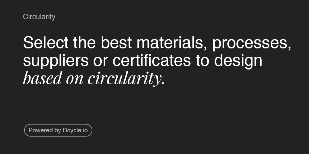 dcycle_io's tweet photo. Freely modify materials, processes, packaging and certificates and visualise in real time the possible improvements and impact reductions.
Take the next step towards a paradigm shift in the industry with @dcycle_io
#dcycle #carbonfootprint #traceabilityreport #ESGs #design https://t.co/6hiiQ8oA6W