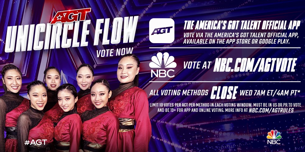 We enjoyed performance a lot!  The reaction of the audience and comments of the judges were so supportive! Voting now!  agt.vote.nbc.com
緊張しましたがこのステージでパフォーマンス出来て興奮でした！投票は日本時間で25日の20時までです！応援よろしくお願いします！
<a href="/AGT/">America’s Got Talent</a>
 #AGT