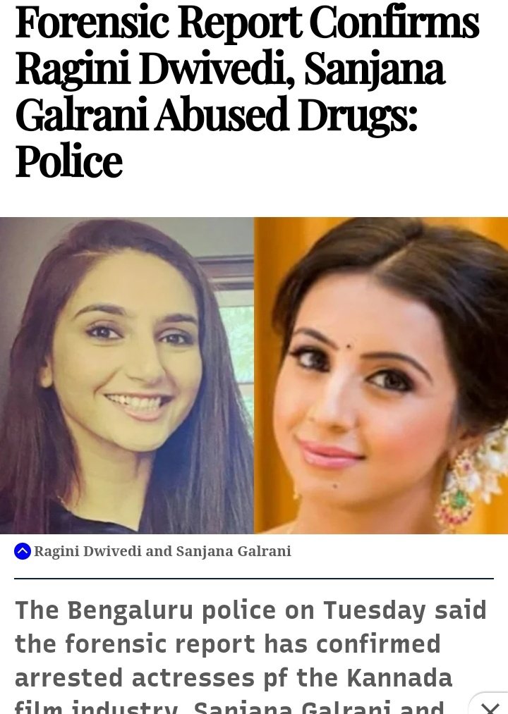 shivambasketbal's tweet image. No Politics In SSR Case

#BREAKING

#ForensicReport Confirms Ragini Dwivedi,Sanjana Galrani Abused Drugs.The bengluru police tuesday said forsenic report confirm arrested actress pf the kannada 

Next #fsl report in drugs #reha, sara, deepika come 

@mamta_kale
@ChithralekaK