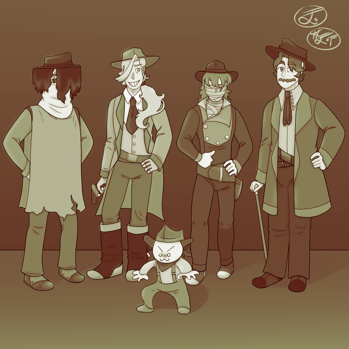 kat_jon_tay's tweet photo. Yay! They are done!🤠Cowboy Goons >:) #goonspc #goonspcfanart #thedooo #thedooofanart #snipingsoup #snipingsoupfanart #Mcnasty #mcnastyfanart #blarg #blargmyshnoople #blargfanart #sp00n #sp00nfanart #FANART #cowboy #wigdofornine #digitalart #digitaldrawing https://t.co/W9DYg2rjsh