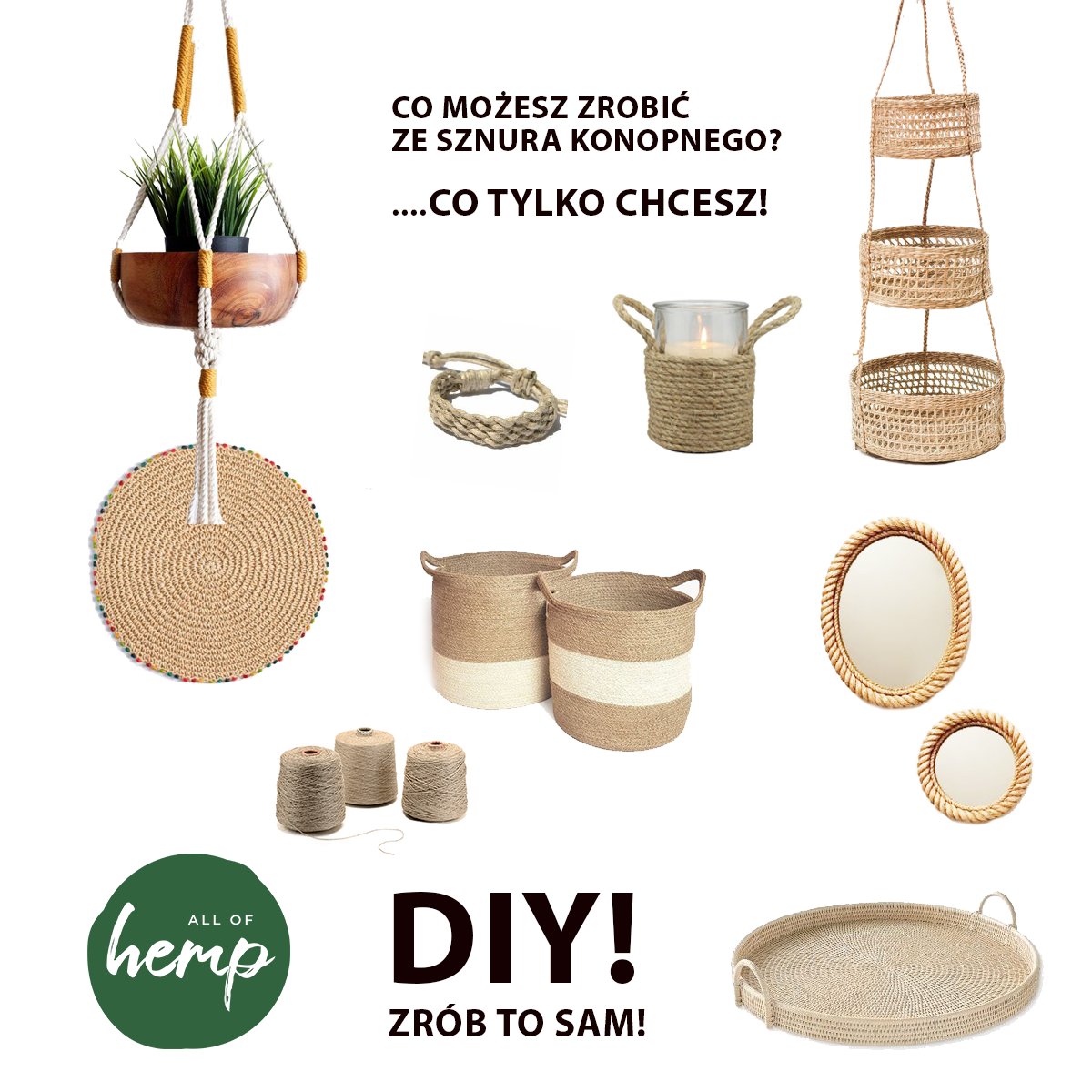 DIY HEMP MATERIALS, ROPES>>>FABRICS>>>YARNS allofhemp.pl/kategoria-prod…