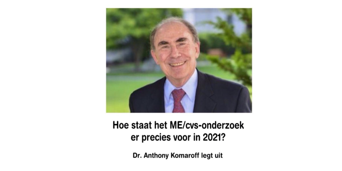 Hoe staat het ME/cvs-onderzoek er precies voor in 2021?
Dr. Komaroff legt uit 

Lees verder op onze website: 

me-cvsvereniging.nl/nieuws/hoe-sta…

#ME #mecvs #PwME #LongCovid #research #wetenschap #onderzoek