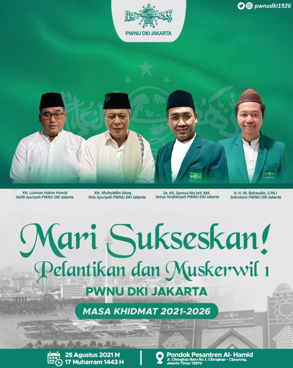 nudkijakarta's tweet photo. Masi Sukseskan !
Pelantikan
Muskerwil I
PWNU DKI Jakarta
Masa khidmat 2021-2026
#nahdlaltululama #nu #pwnudki #dkijakarta #jakarta https://t.co/FC1aEo5N1C