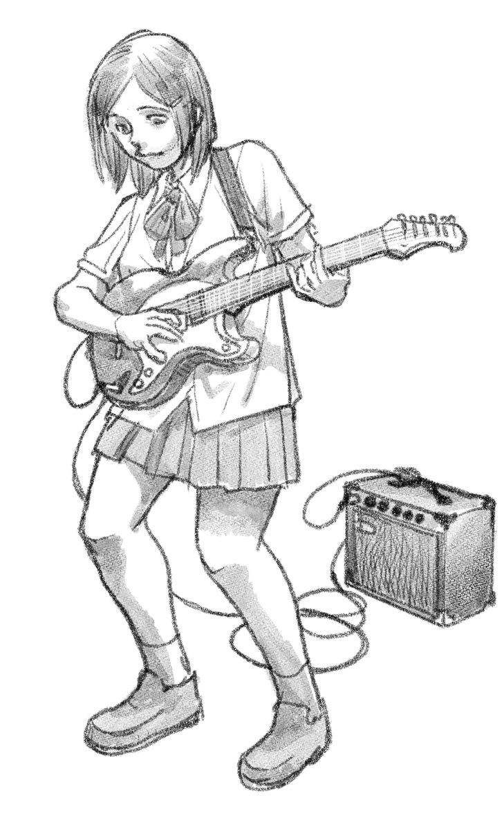 調子に乗って演奏してるところを描いたらなんかおかしくてそれを考えてるとジェネレーションギャップにたどり着いた。 