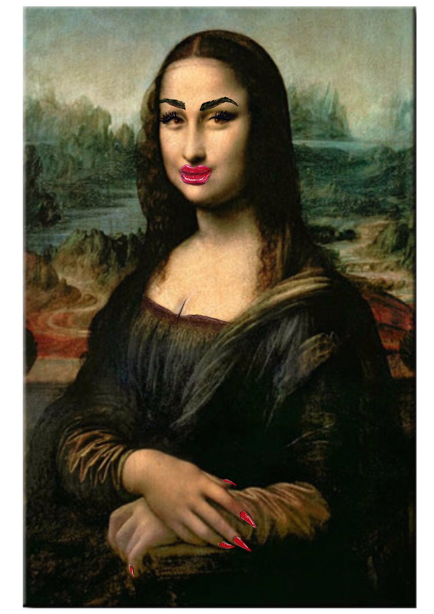 Today’s doodle -#monalisa #LoveIsland #theonlywayischelsea #theonlywayisessex #troutpout #kardashian #eyebrow #lipstick #falsenails #nailart #artwork #makeupartistvegas #TheLouvre #leonardodavinci #monalisasmile #masterpeice #italianrenaissance 
#Fashionista