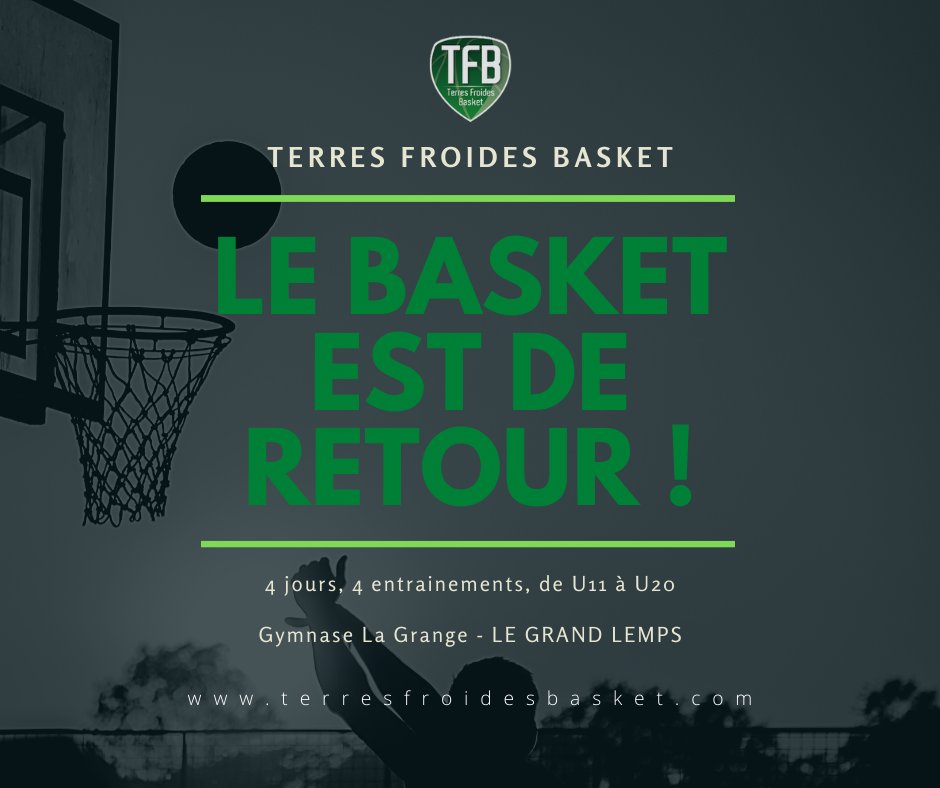 REPRISE DES ENTRAINEMENTS - 
A ne pas rater : journée d'entrainement ! 

 - terresfroidesbasket.com/2021/08/25/rep…