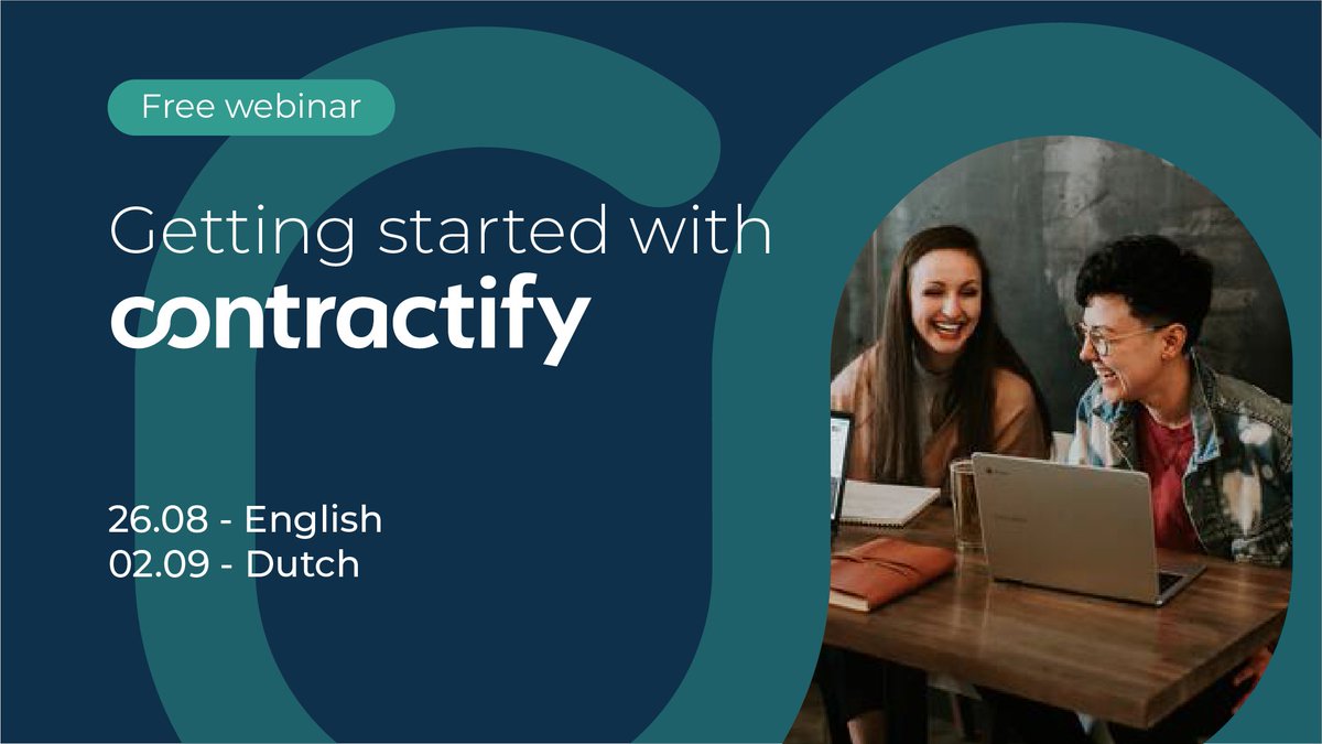 Contractify_'s tweet image. 🆓Want to #getstarted with Contractify without a license? Register your #freewebinar seat &amp;amp; experience our #contractmanagementtool without paying a thing:
Thursday 26 August, 10AM (English): hubs.ly/H0VTjNk0
Thursday 2 September, 11AM (Dutch): hubs.ly/H0VTkdS0