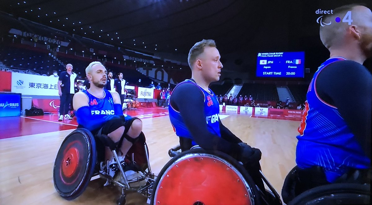 CROS_BFC's tweet photo. 🏐 Pour leur 1er match de poule, l’@EquipeFRA de Rugby Fauteuil avec 𝗖𝗼𝗿𝗲𝗻𝘁𝗶𝗻 𝗟𝗲 𝗚𝘂𝗲𝗻 et 𝗦𝗲́𝗯𝗮𝘀𝘁𝗶𝗲𝗻 𝗩𝗲𝗿𝗱𝗶𝗻, s’inclinent 53-51 contre les Champions du Monde en titre, le Japon 🇯🇵
Il faudra gagner dès demain contre l’Australie 🇦🇺 (10:30 🇫🇷) #Tokyo2020 https://t.co/w3ZfZEf5Tv